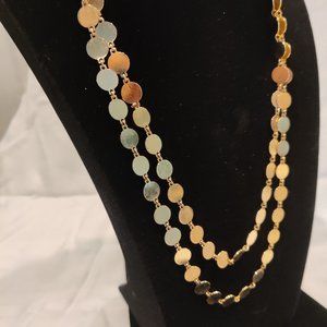 Necklace, 25-inch,  gold appearance